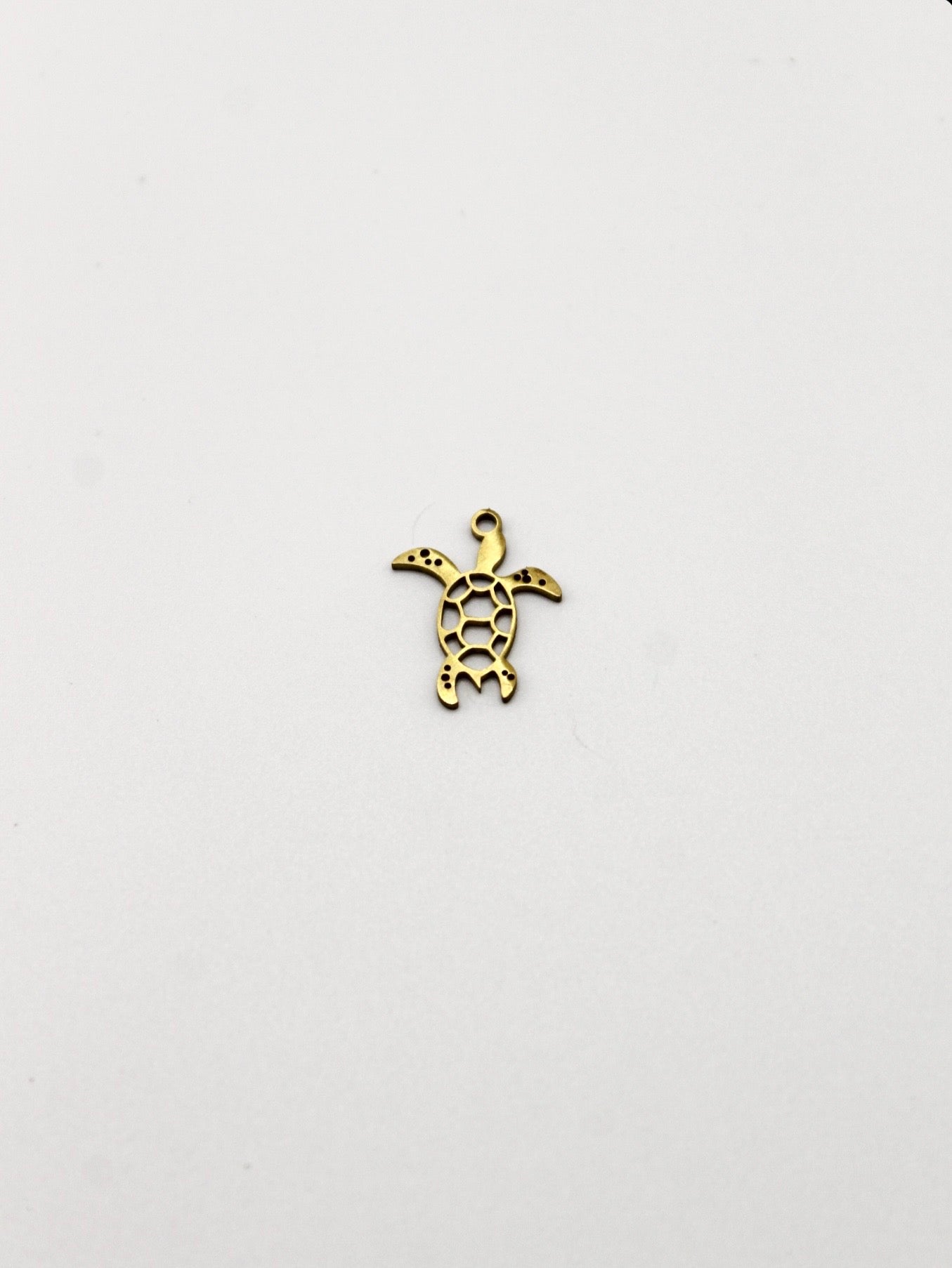 CHARM SCHILDKRÖTE EDELSTAHL VERGOLDET
