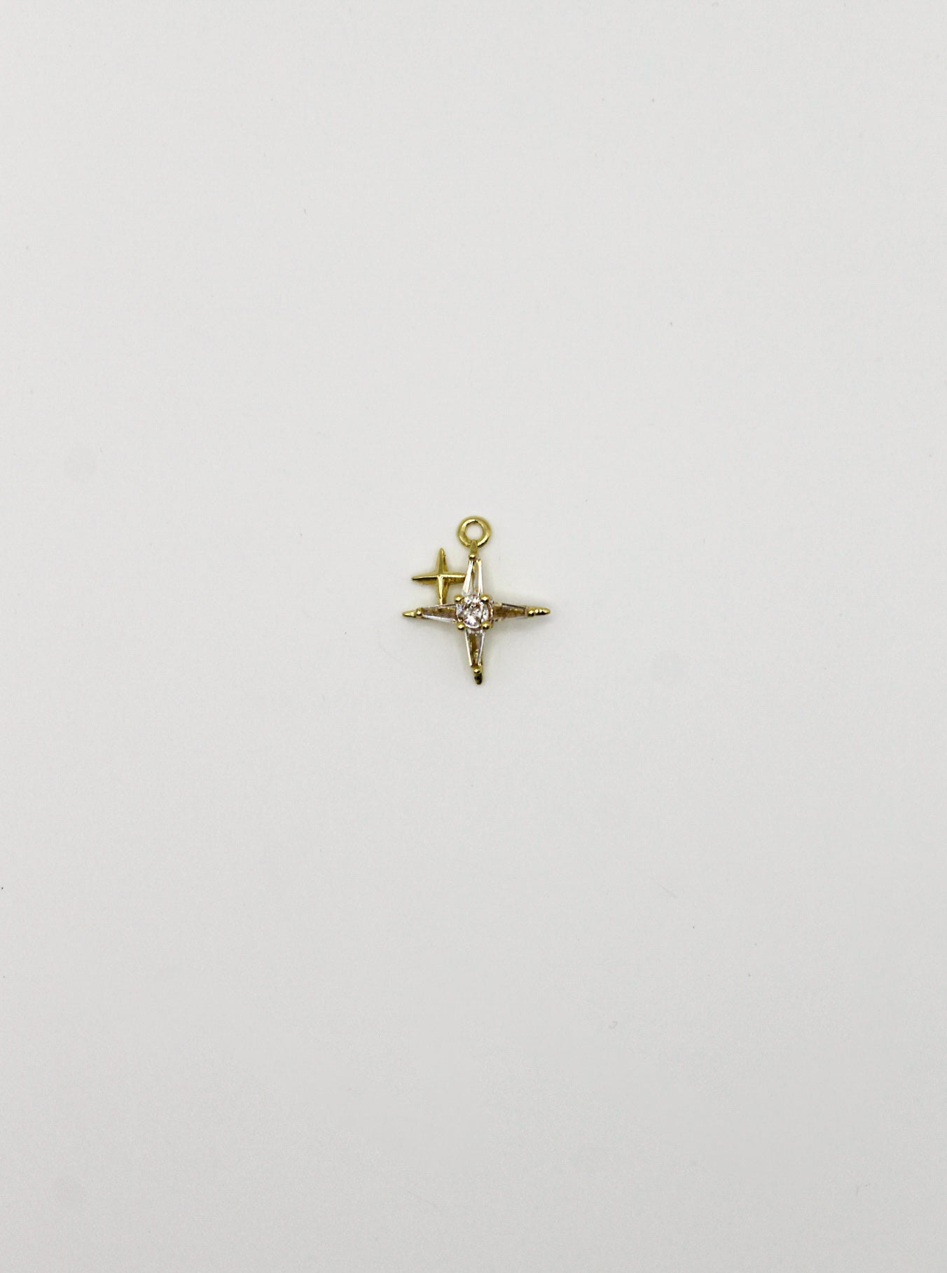 CHARM STERN ZIRKONIA STEIN EDELSTAHL VERGOLDET