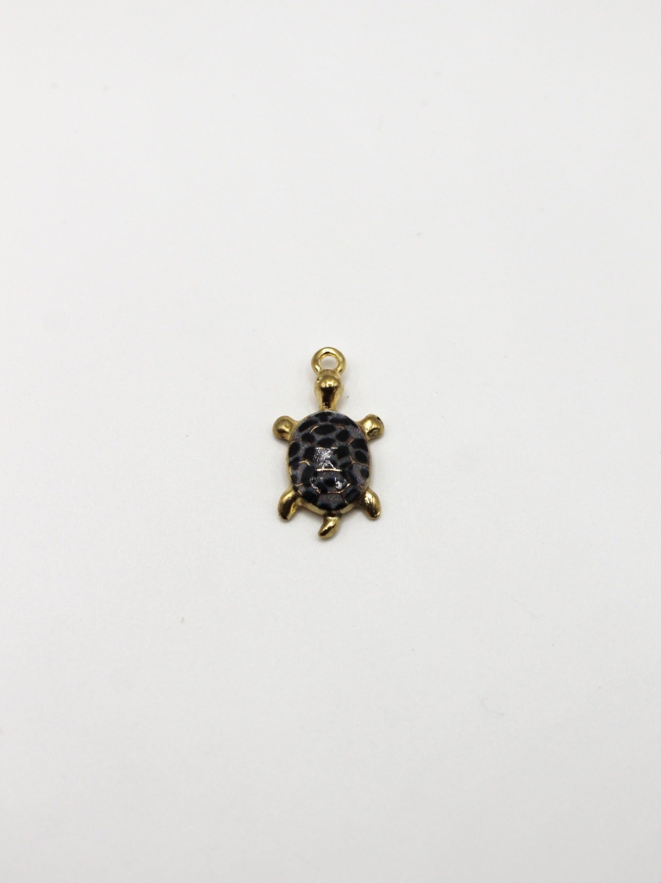 CHARM SCHILDKRÖTE BUNT EDELSTAHL VERGOLDET