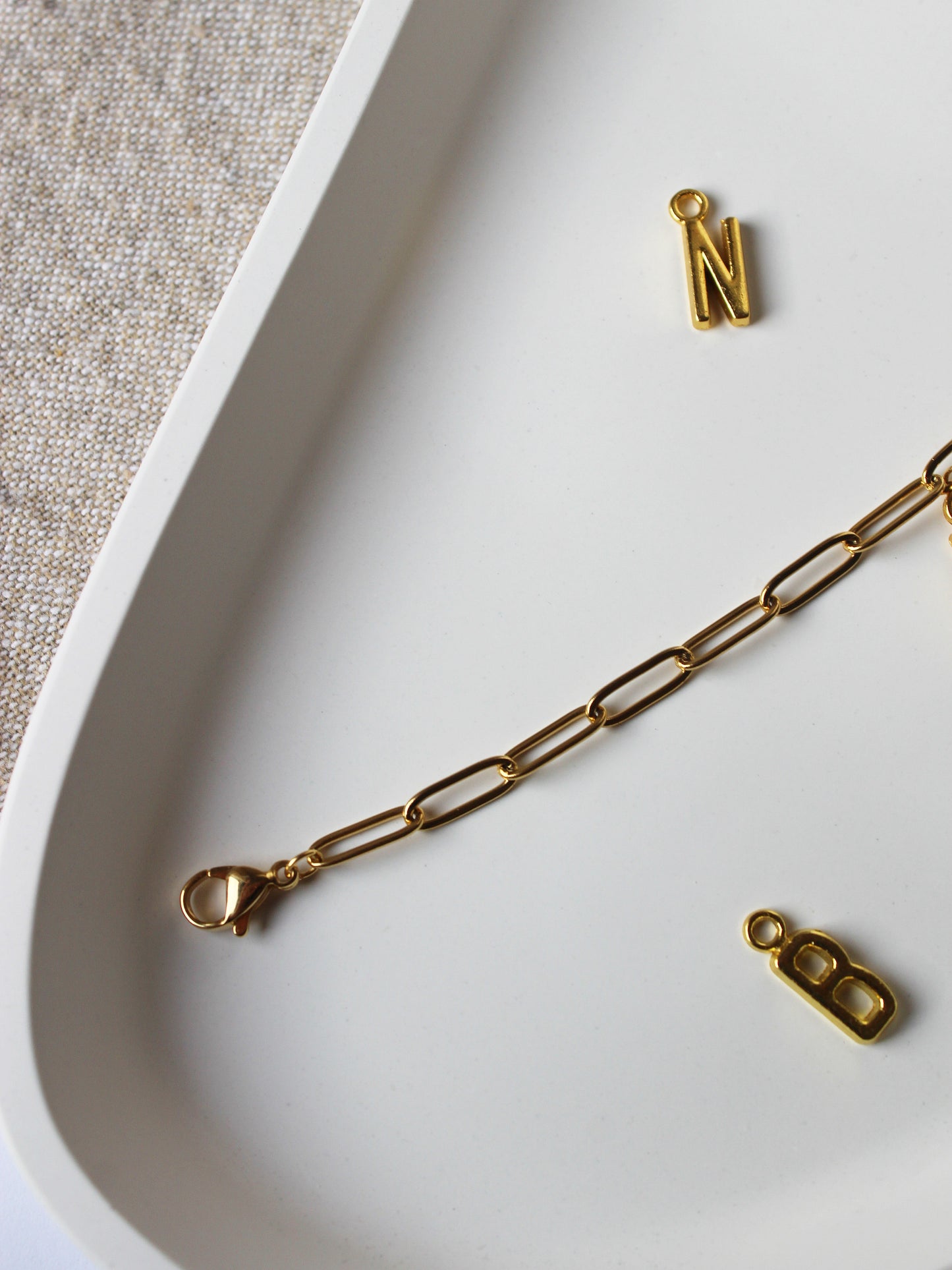 Edelstahlarmband 18k vergoldet mit Wunschbuchstaben