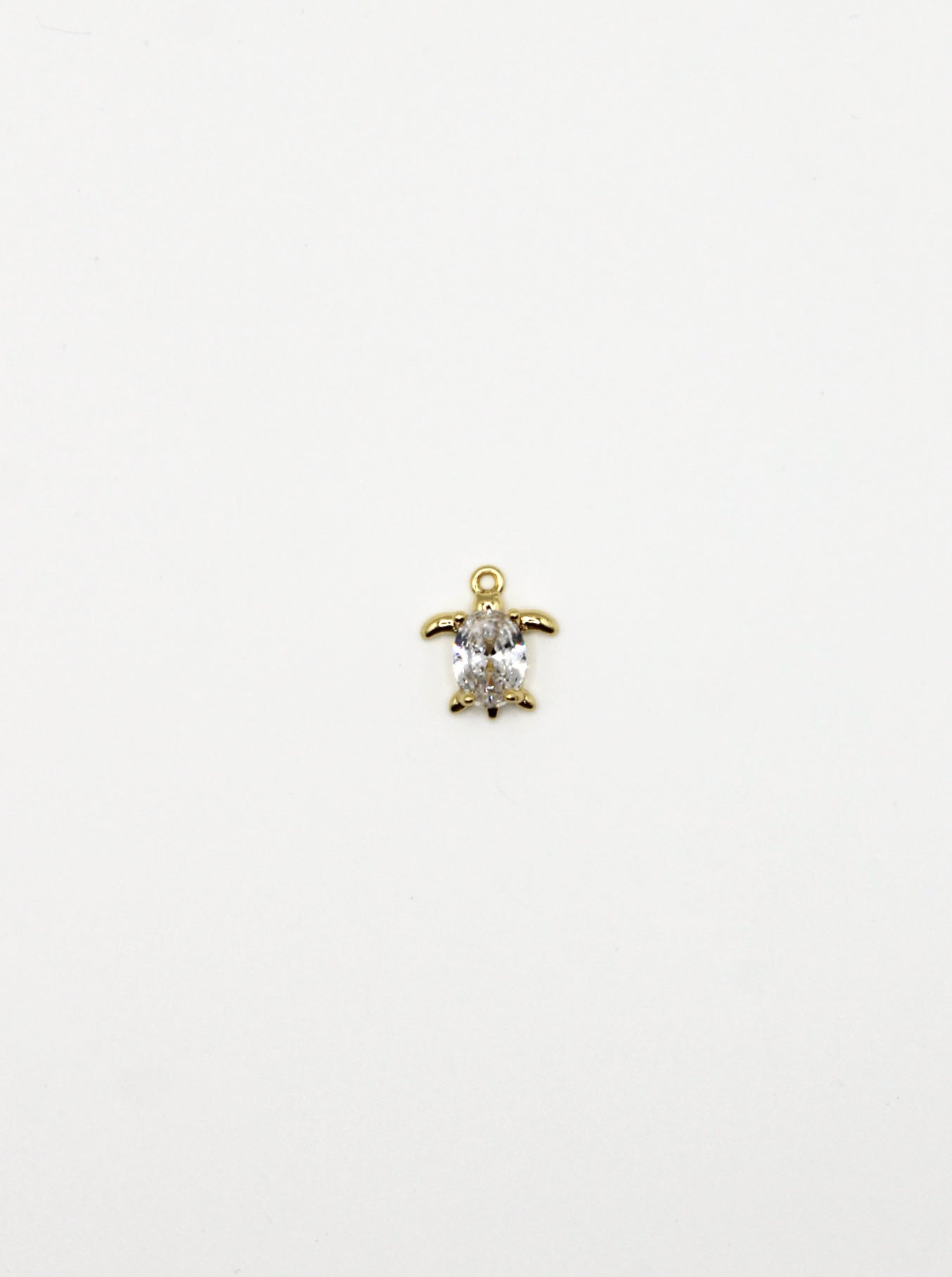 CHARM SCHILDKRÖTE ZIRKONIA STEIN EDELSTAHL VERGOLDET