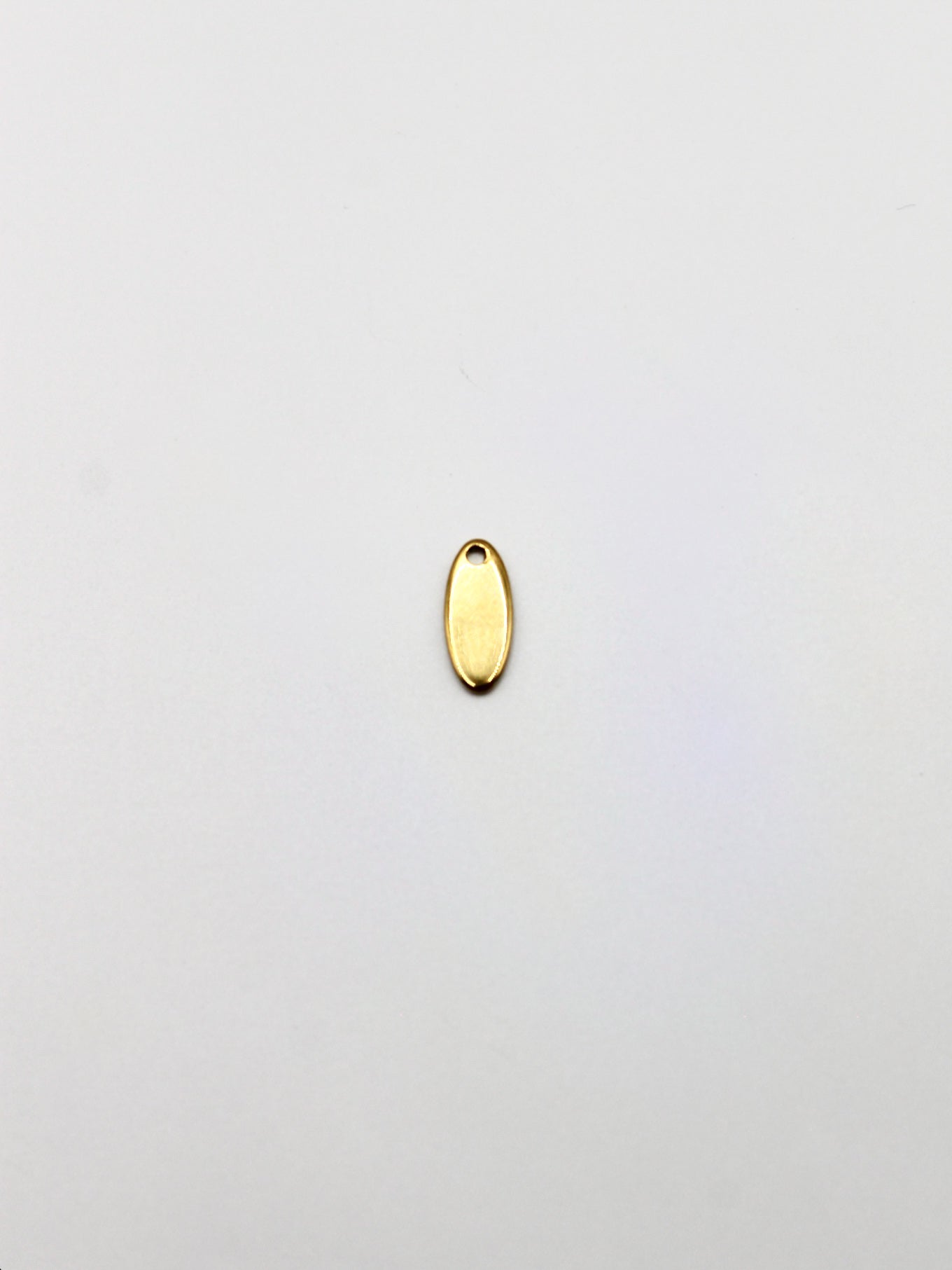 CHARM PLÄTTCHEN OVAL EDELSTAHL VERGOLDET