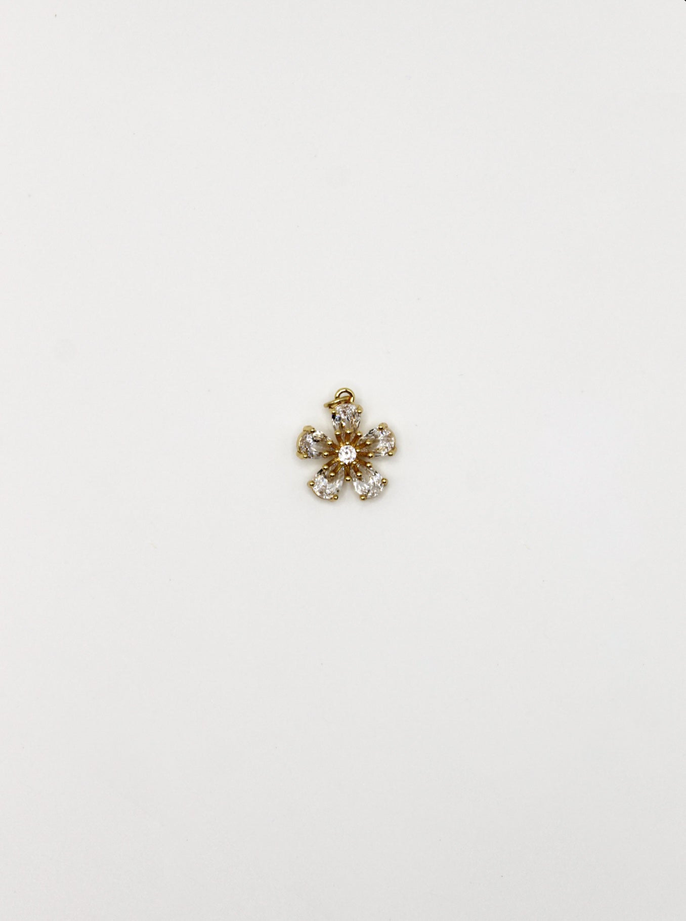 CHARM BLUME EDELSTAHL VERGOLDET