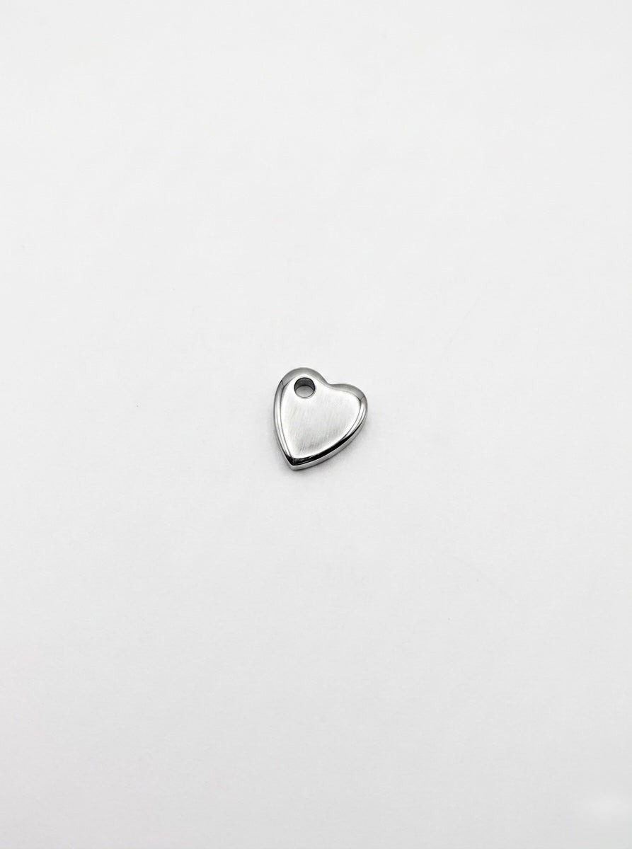 CHARM PLÄTTCHEN HERZ EDELSTAHL
