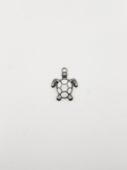 CHARM SCHILDKRÖTE WEIß EDELSTAHL