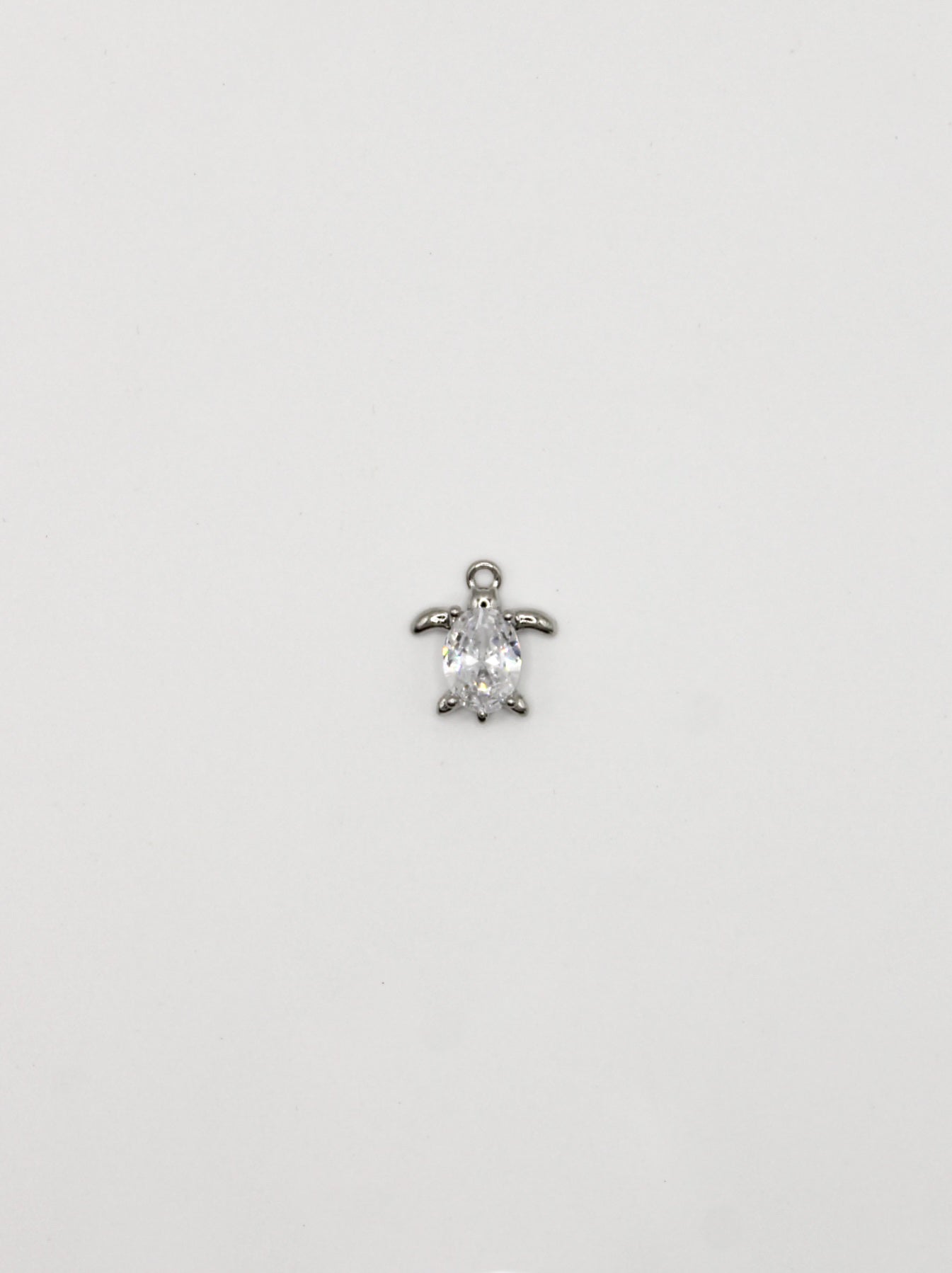 CHARM SCHILDKRÖTE ZIRKONIA STEIN EDELSTAHL