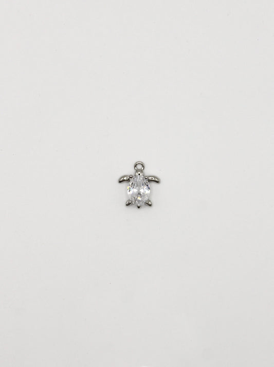 CHARM SCHILDKRÖTE ZIRKONIA STEIN EDELSTAHL