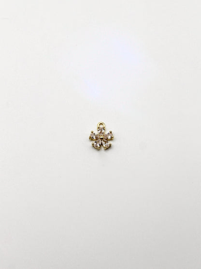 CHARM BLUME EDELSTAHL VERGOLDET