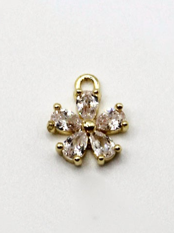CHARM BLUME EDELSTAHL VERGOLDET