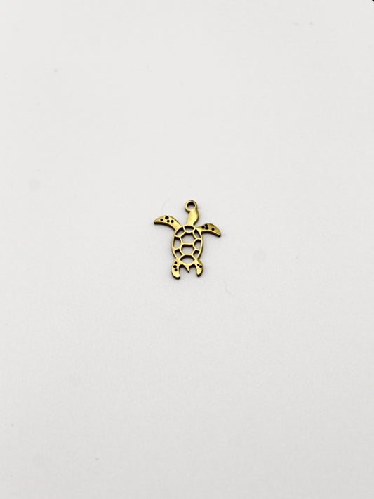CHARM SCHILDKRÖTE EDELSTAHL VERGOLDET