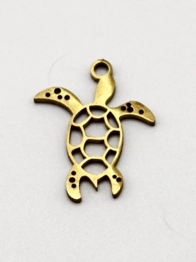 CHARM SCHILDKRÖTE EDELSTAHL VERGOLDET