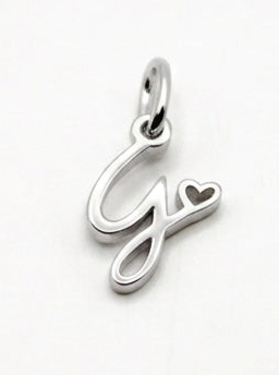 CHARM BUCHSTABE HERZ EDELSTAHL