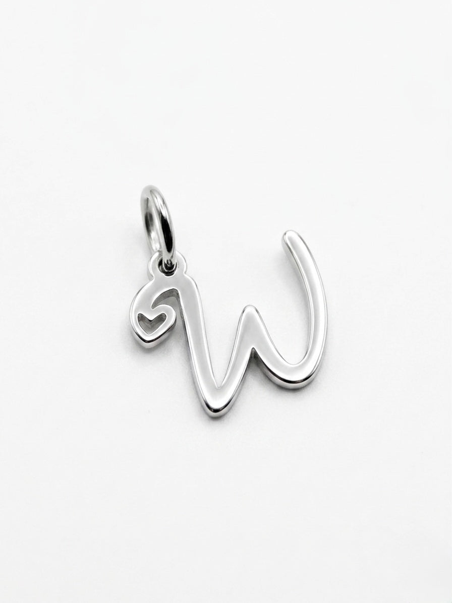 CHARM BUCHSTABE HERZ EDELSTAHL