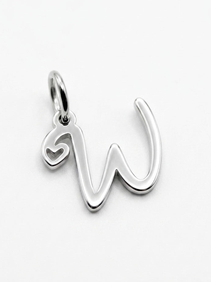 CHARM BUCHSTABE HERZ EDELSTAHL