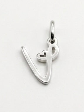 CHARM BUCHSTABE HERZ EDELSTAHL