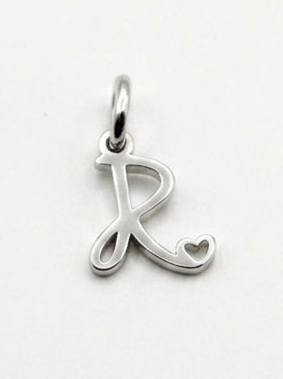 CHARM BUCHSTABE HERZ EDELSTAHL