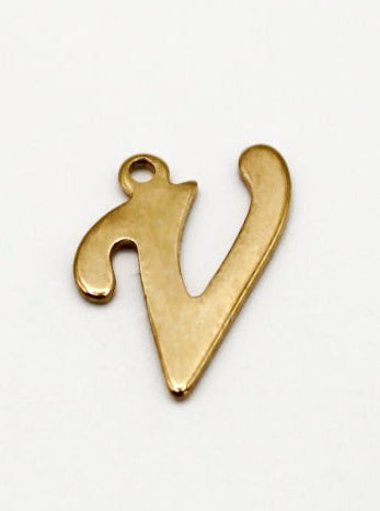 CHARM BUCHSTABE EDELSTAHL VERGOLDET