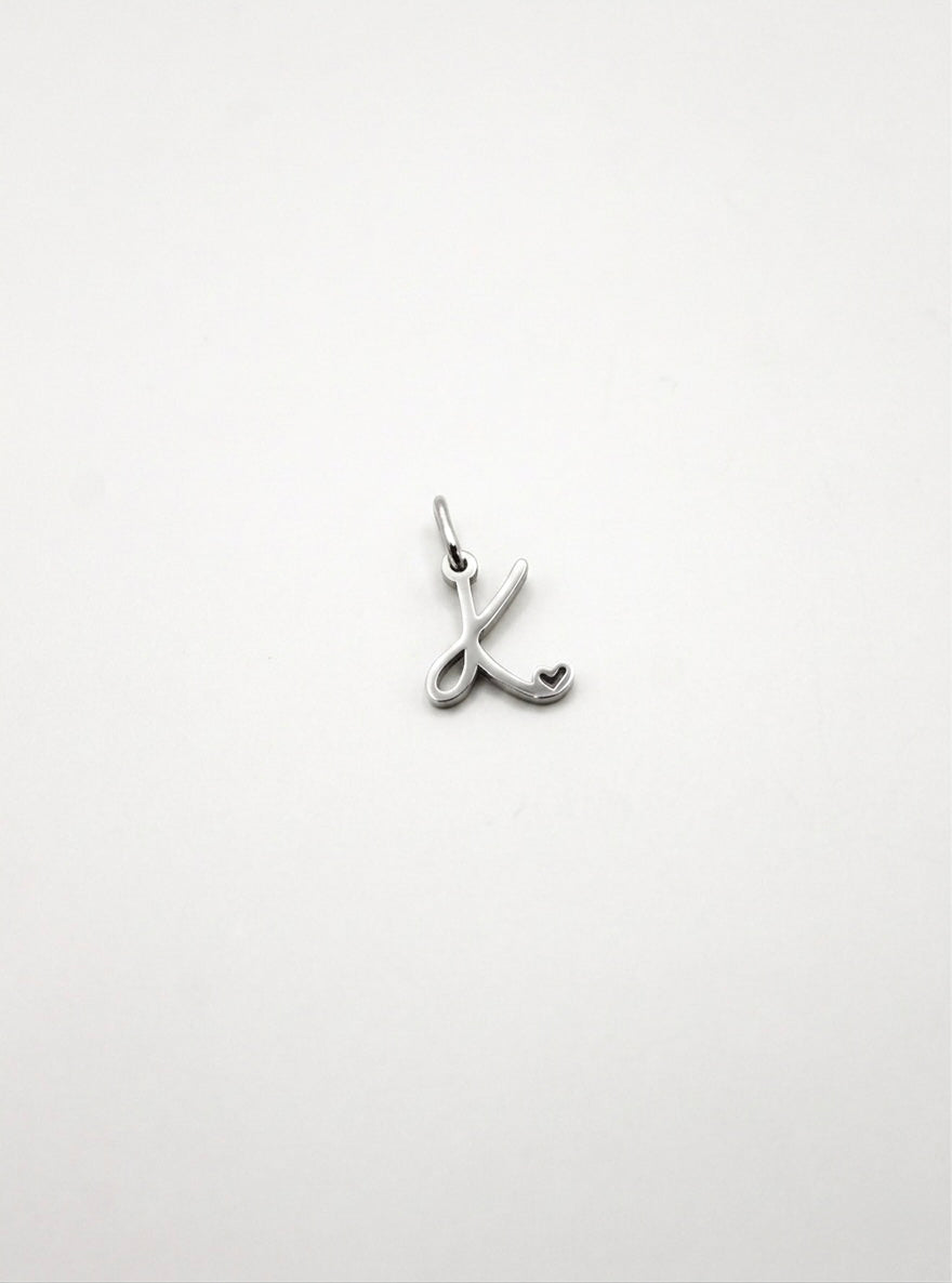 CHARM BUCHSTABE HERZ EDELSTAHL