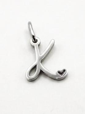 CHARM BUCHSTABE HERZ EDELSTAHL