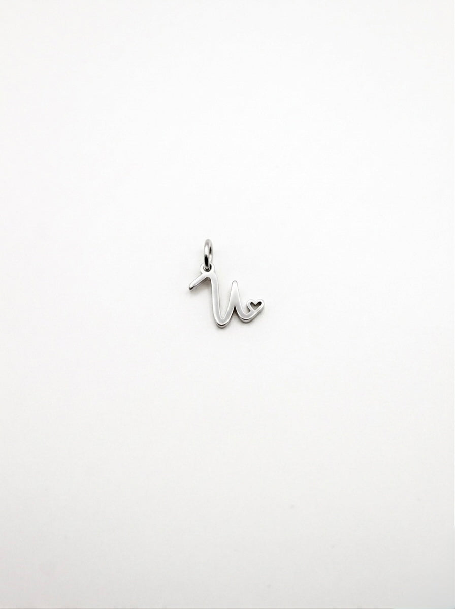 CHARM BUCHSTABE HERZ EDELSTAHL