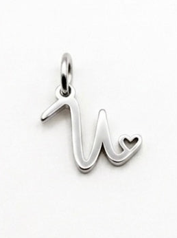 CHARM BUCHSTABE HERZ EDELSTAHL