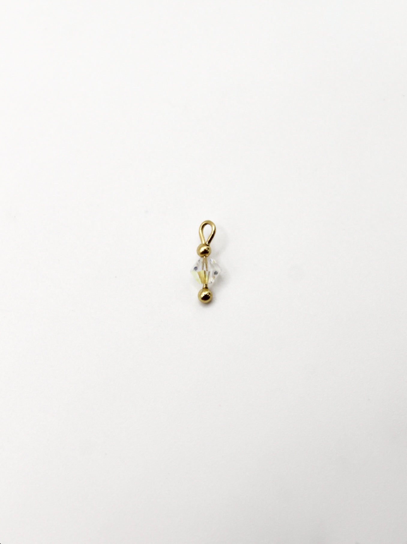 CHARM GLASPERLE EDELSTAHL VERGOLDET