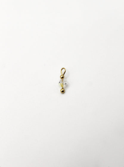 CHARM GLASPERLE EDELSTAHL VERGOLDET