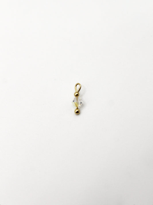 CHARM GLASPERLE EDELSTAHL VERGOLDET