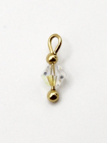 CHARM GLASPERLE EDELSTAHL VERGOLDET