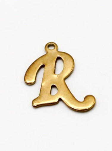 CHARM BUCHSTABE EDELSTAHL VERGOLDET