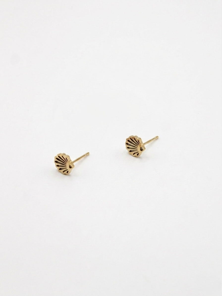 OHRSTECKER MUSCHEL 8MM EDELSTAHL VERGOLDET