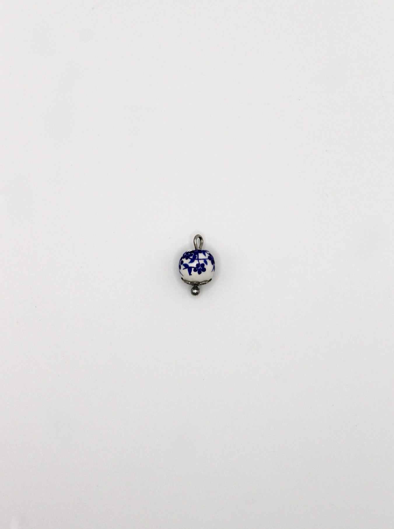CHARM KERAMIKPERLE BLAU/WEIß EDELSTAHL