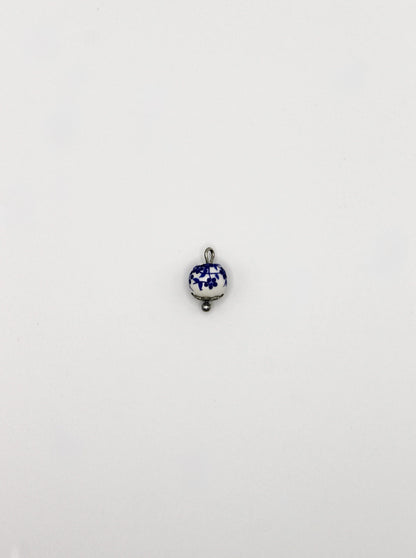 CHARM KERAMIKPERLE BLAU/WEIß EDELSTAHL