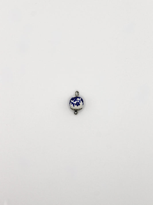 CHARM KERAMIKPERLE BLAU/WEIß EDELSTAHL