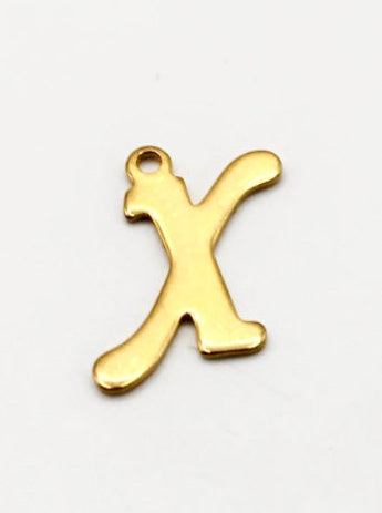 CHARM BUCHSTABE EDELSTAHL VERGOLDET