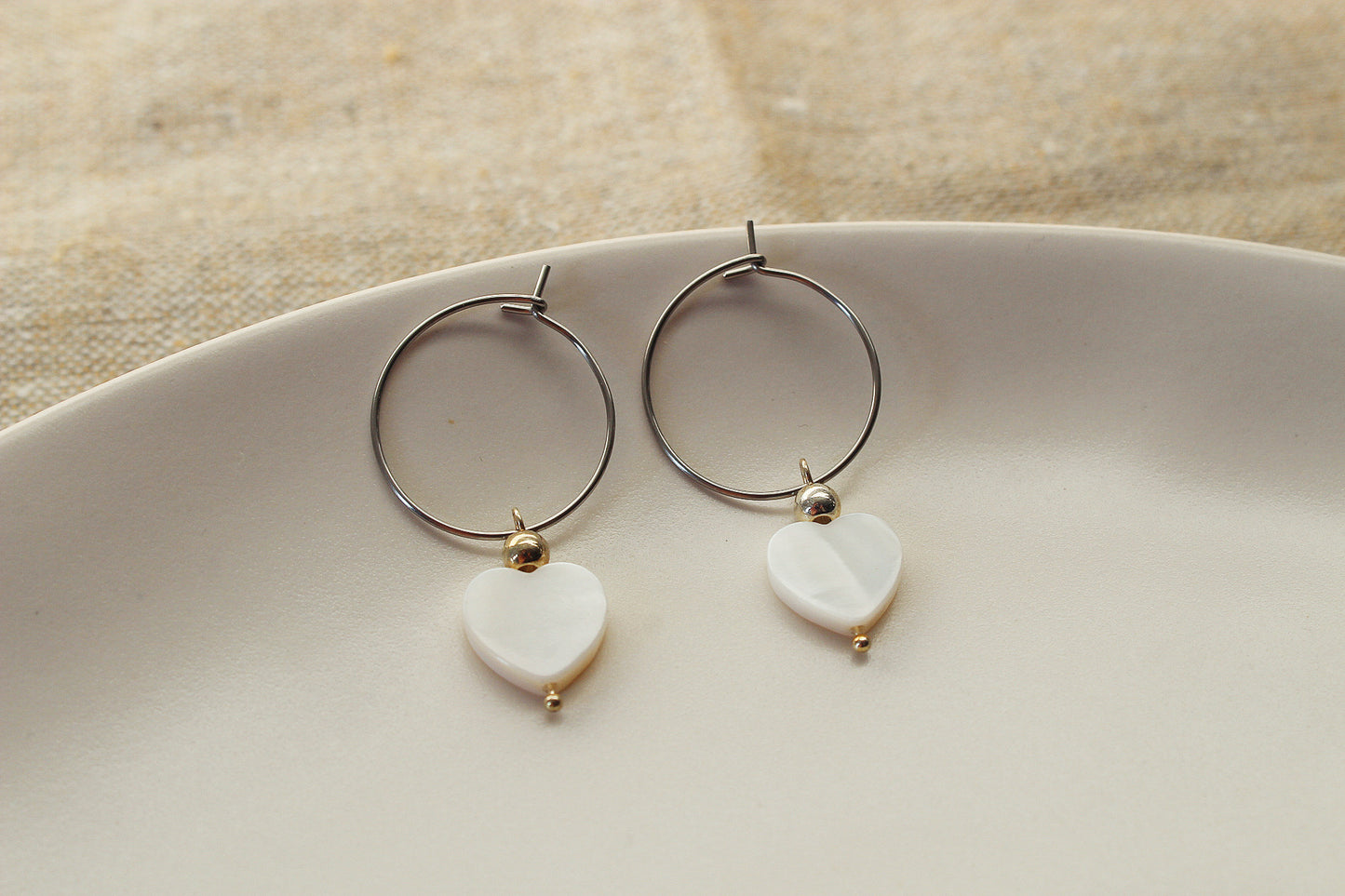 Creole mit Perlmutt Herzanhänger