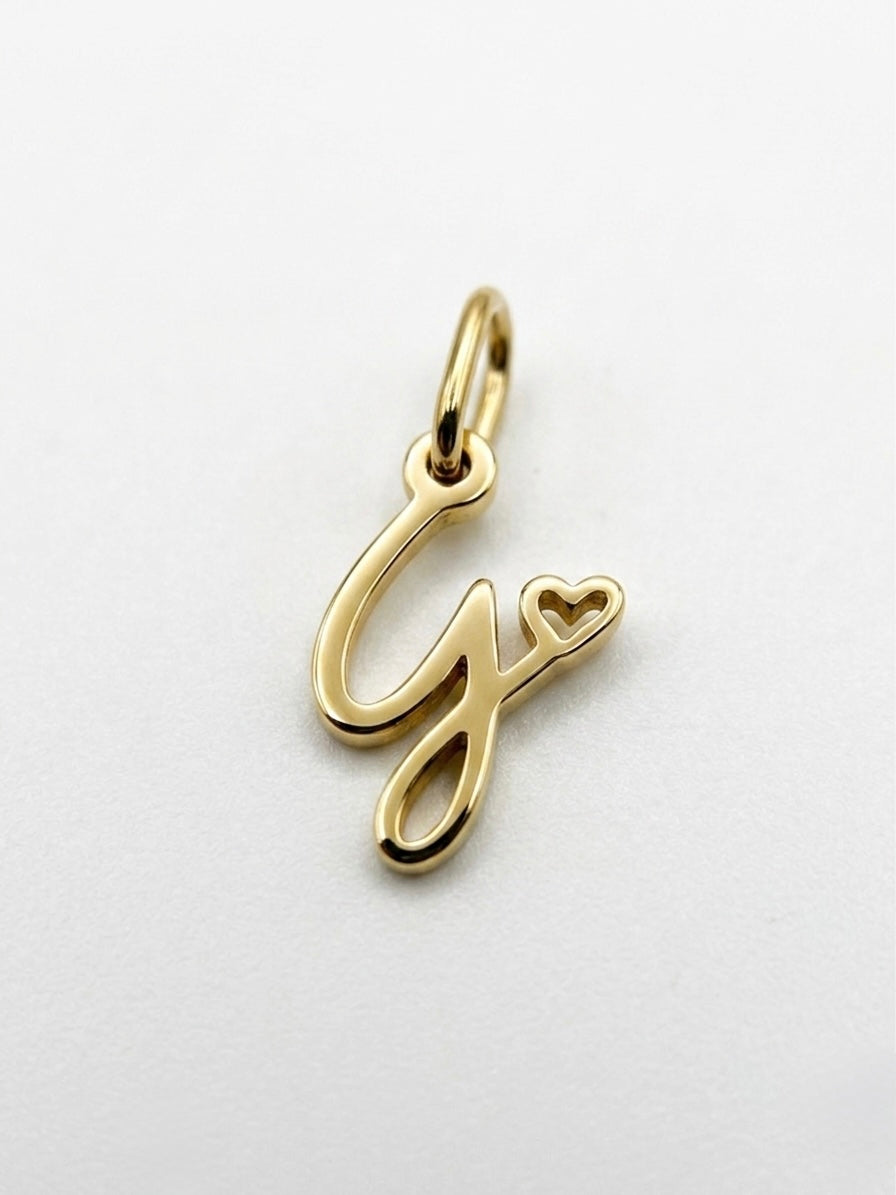 CHARM BUCHSTABE HERZ EDELSTAHL VERGOLDET