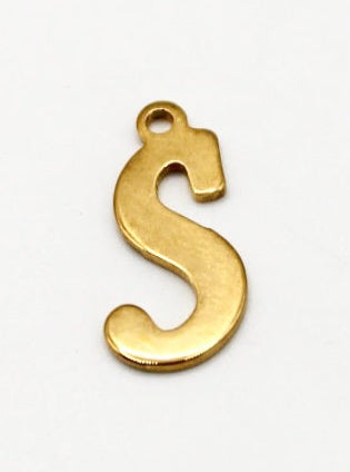 CHARM BUCHSTABE EDELSTAHL VERGOLDET