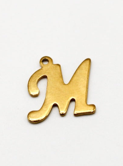 CHARM BUCHSTABE EDELSTAHL VERGOLDET