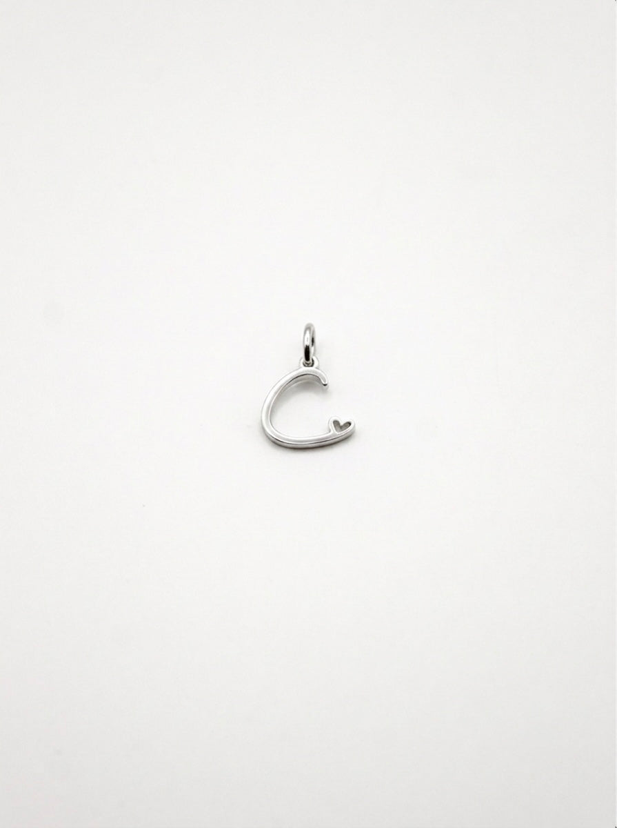 CHARM BUCHSTABE HERZ EDELSTAHL