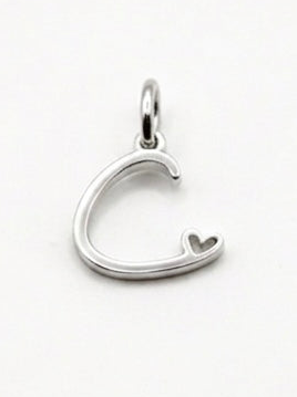 CHARM BUCHSTABE HERZ EDELSTAHL