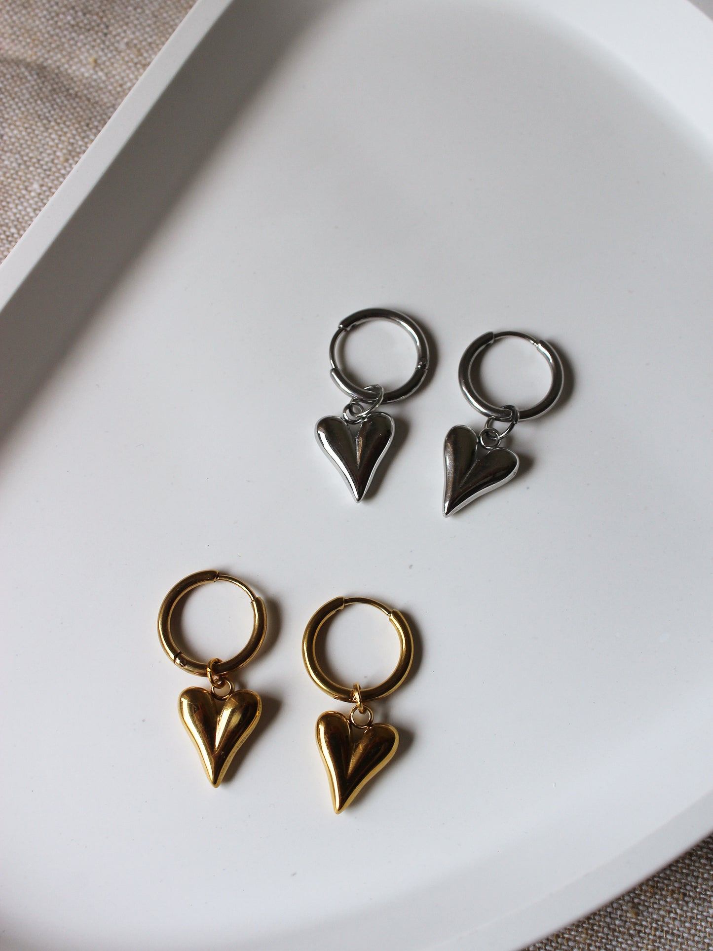 Creole mit Herzanhänger Edelstahl