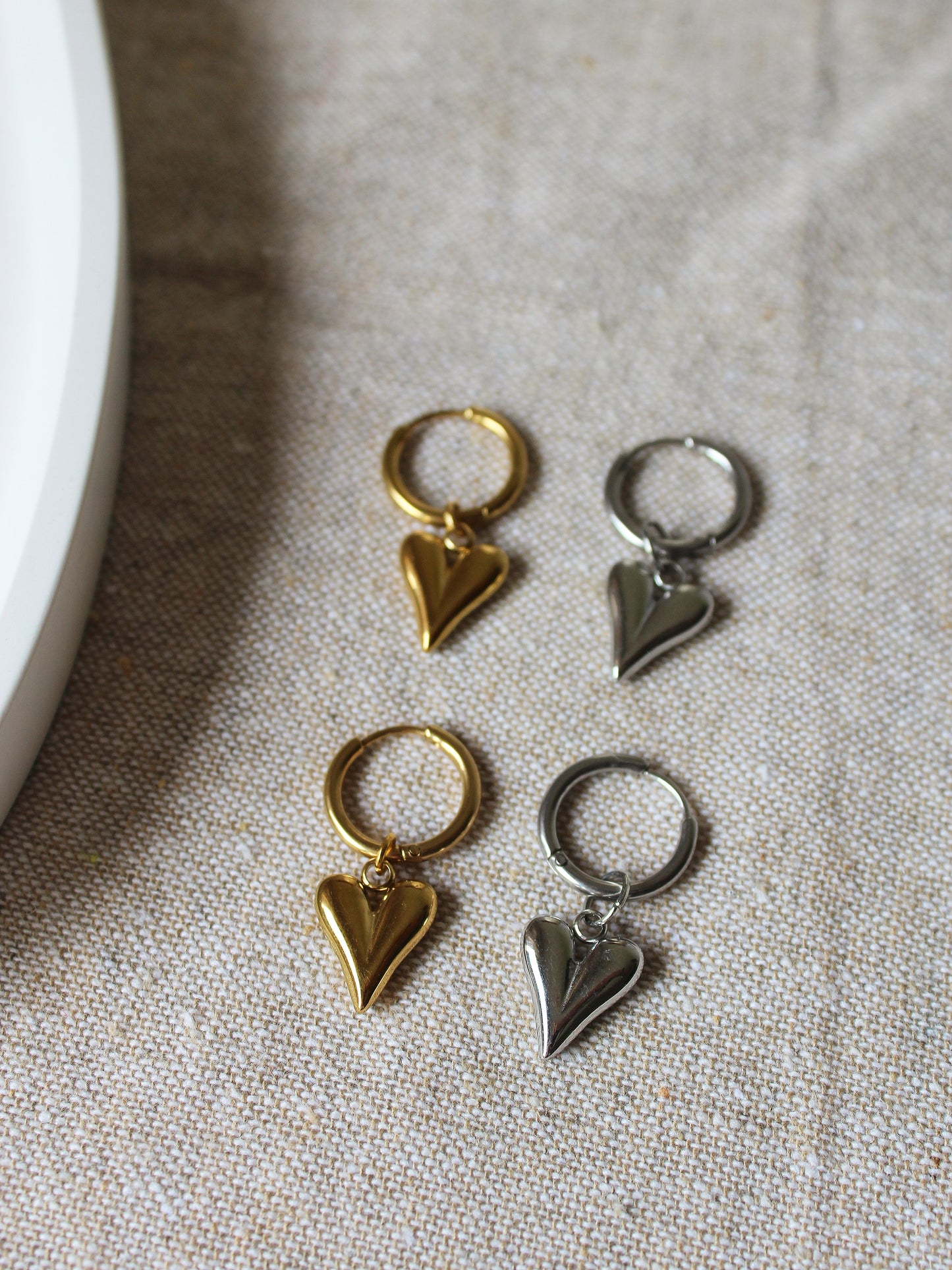 Creole mit Herzanhänger Edelstahl