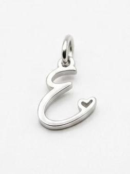 CHARM BUCHSTABE HERZ EDELSTAHL