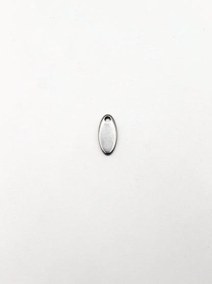 CHARM PLÄTTCHEN OVAL EDELSTAHL