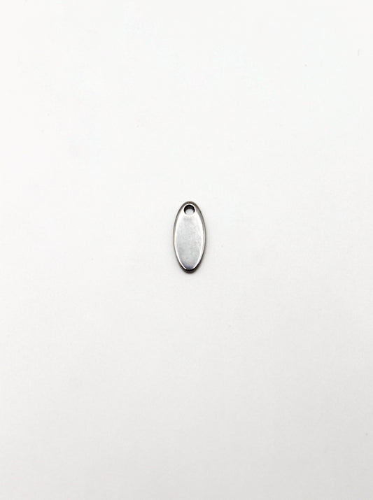 CHARM PLÄTTCHEN OVAL EDELSTAHL