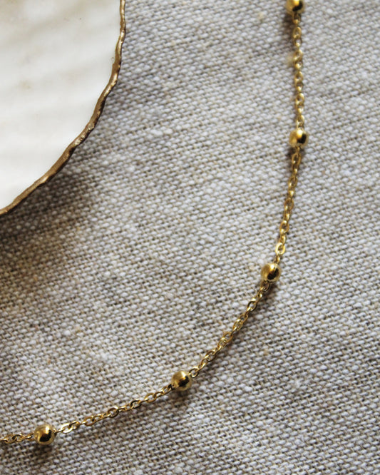 Kugelkette Edelstahl 18k vergoldet