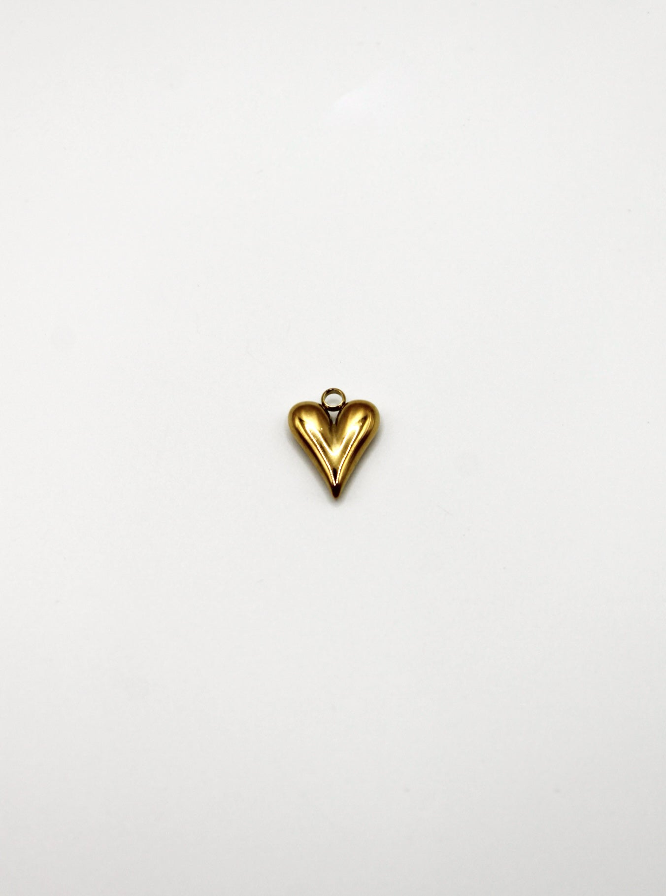 CHARM HERZ EDELSTAHL VERGOLDET
