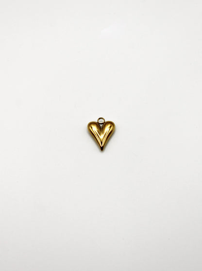 CHARM HERZ EDELSTAHL VERGOLDET