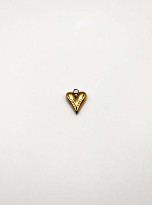 CHARM HERZ EDELSTAHL VERGOLDET